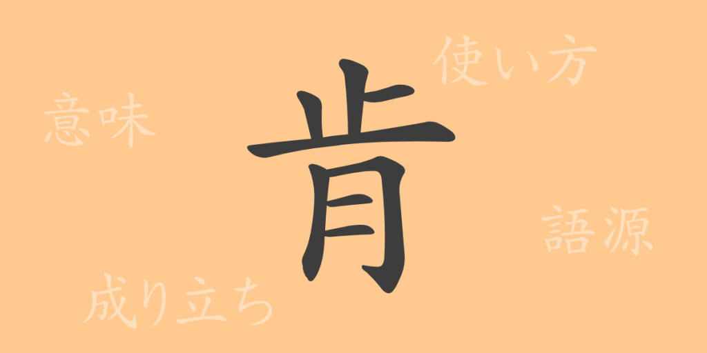 肯（コウ）の漢字の成り立ち(語源)と意味、使い方、読み方、画数、部首