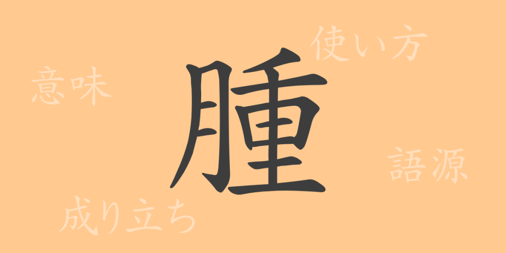 腫（シュ）の漢字の成り立ち(語源)と意味、使い方、読み方、画数、部首