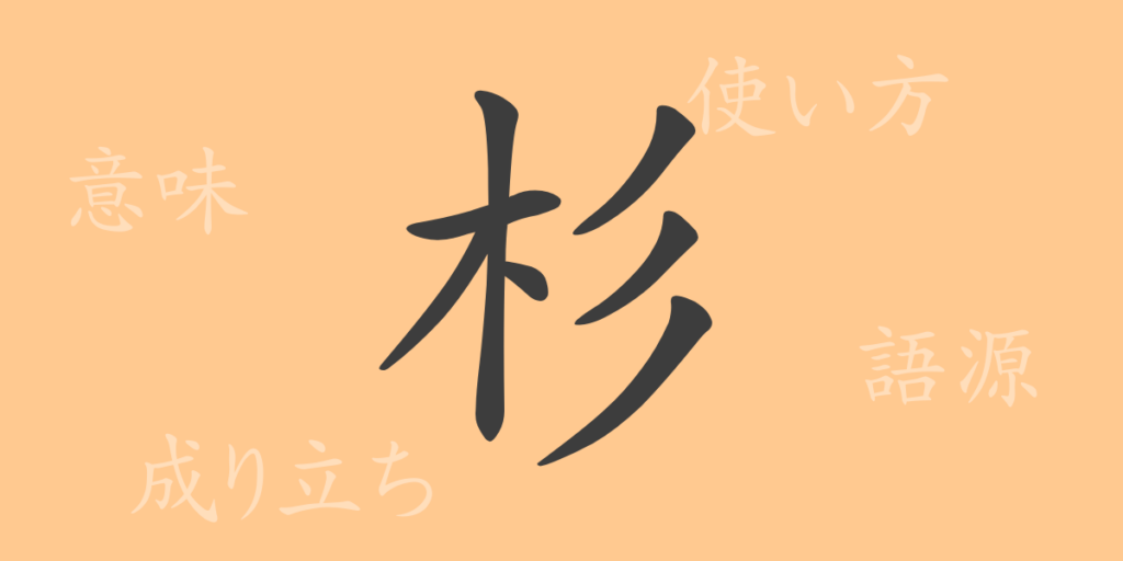 杉(すぎ)の漢字の成り立ち(語源)と意味、用途 杉(すぎ)の漢字の成り立ち(語源)と意味、用途