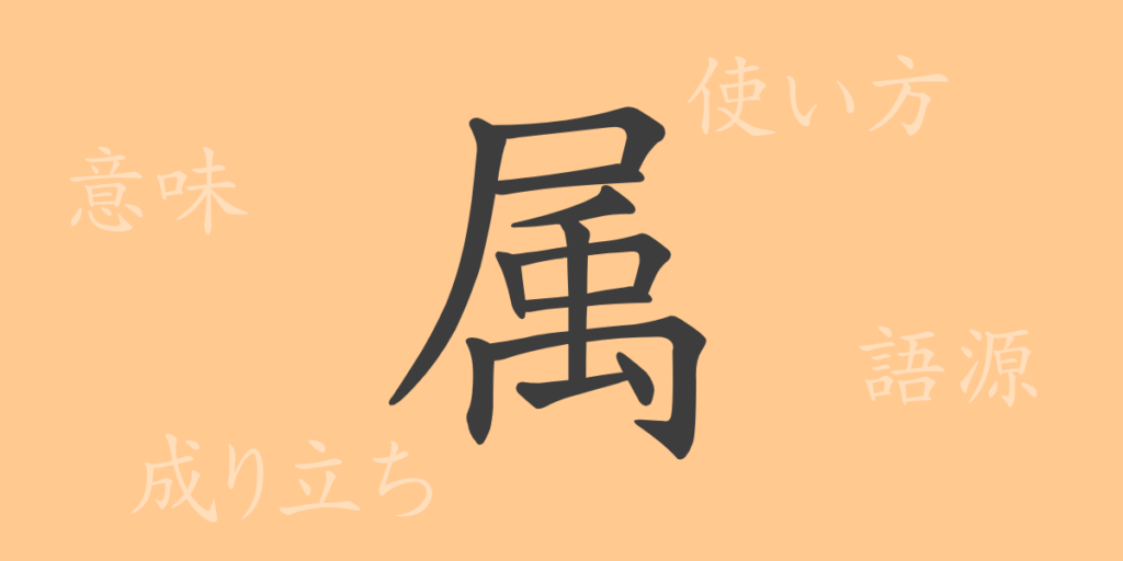 属(ゾク)の漢字の成り立ち(語源)と意味、用途 属(ゾク)の漢字の成り立ち(語源)と意味、用途