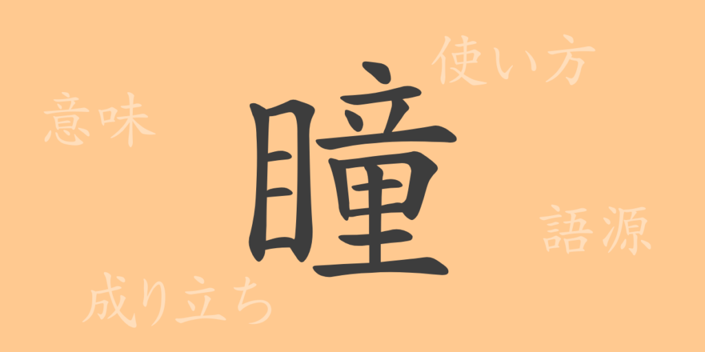 瞳(ドウ)の漢字の成り立ち(語源)と意味、用途 瞳(ドウ)の漢字の成り立ち(語源)と意味、用途