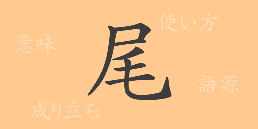 尾(ビ)の漢字の成り立ち(語源)と意味、用途 尾(ビ)の漢字の成り立ち(語源)と意味、用途