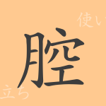 腔（コウ）の漢字の成り立ち(語源)と意味、使い方、読み方、画数、部首
