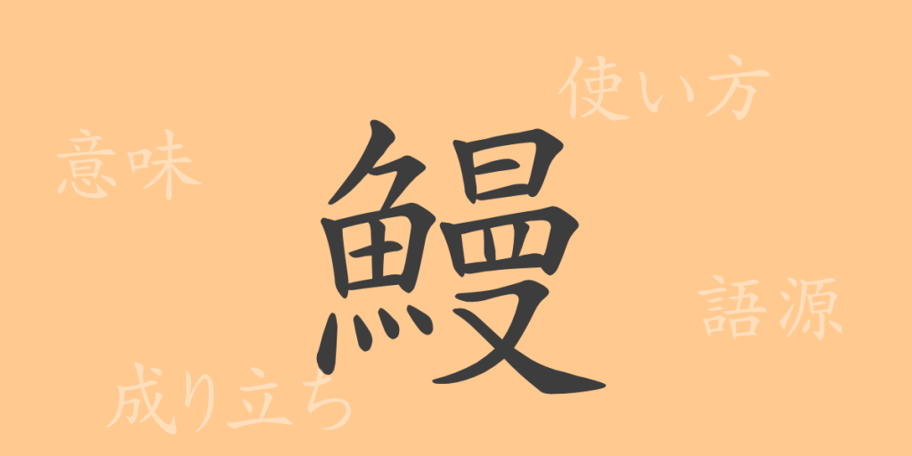 鰻（マン）の漢字の成り立ち(語源)と意味、使い方、読み方、画数、部首