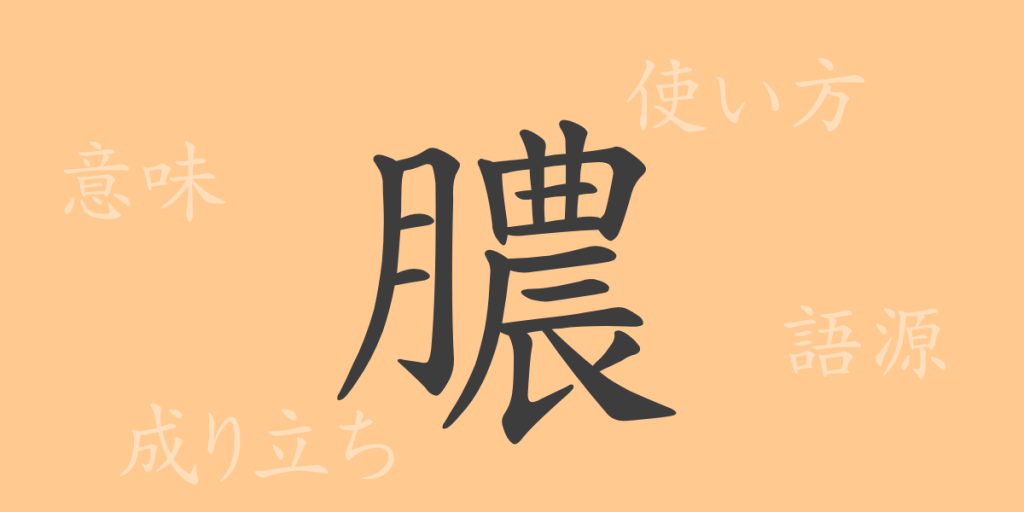 膿（ノウ）の漢字の成り立ち(語源)と意味、使い方、読み方、画数、部首