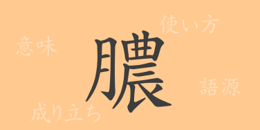 膿（ノウ）の漢字の成り立ち(語源)と意味、使い方、読み方、画数、部首