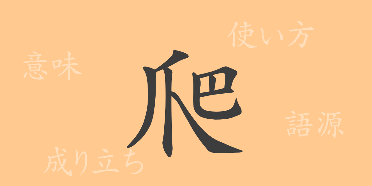 爬（ハ）の漢字の成り立ち(語源)と意味、使い方、読み方、画数、部首