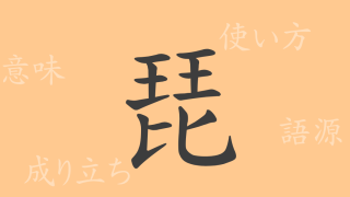 琵（ビ）の漢字の成り立ち(語源)と意味、使い方、読み方、画数、部首