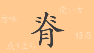 脊（セキ）の漢字の成り立ち(語源)と意味、使い方、読み方、画数、部首