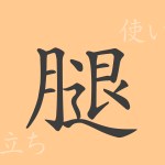 腿(タイ)の漢字の成り立ち(語源)と意味、使い方、読み方、画数、部首 腿(タイ)の漢字の成り立ち(語源)と意味、使い方、読み方、画数、部首
