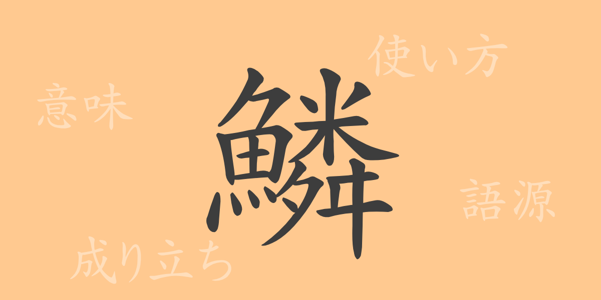 鱗（リン）の漢字の成り立ち(語源)と意味、使い方、読み方、画数、部首